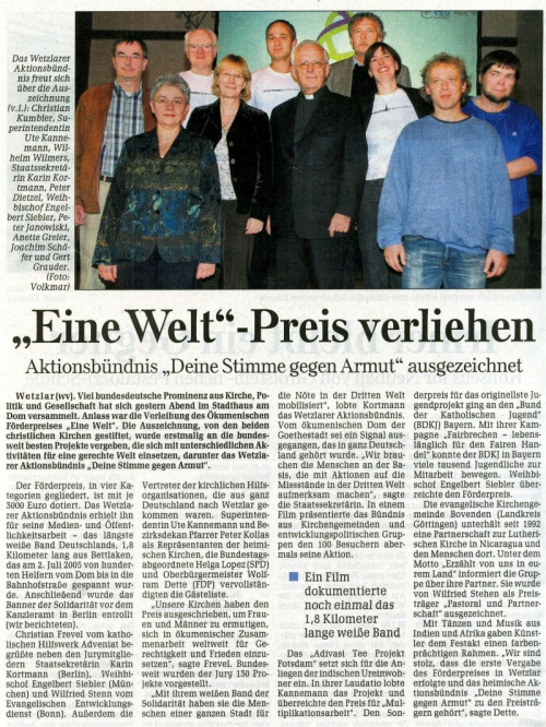 Wetzlarer Neue Zeitung, 29. September 2007